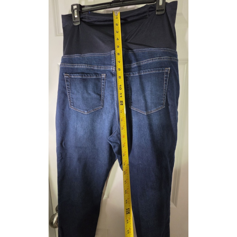 Isabel Maternity Ingrid & Isabel Skinny Jeans Womens 14/32R Dark Wash Full Panel - Picture 9 of 10